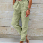 Selena chic tapered joggers shown in a relaxed everyday fit