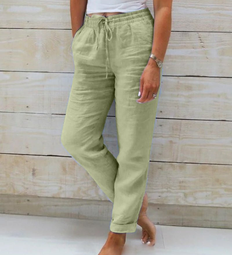 Selena chic tapered joggers shown in a relaxed everyday fit