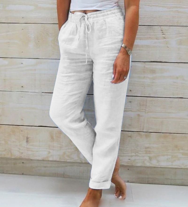Selena chic tapered joggers shown in a relaxed everyday fit