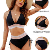 Suri perfect coverage bikini shown in a flattering two-piece swimwear style
