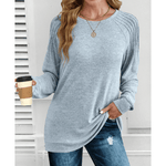 Anika ribbed shoulder long-sleeve top with a relaxed tunic fit