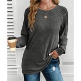 Anika ribbed shoulder long-sleeve top with a relaxed tunic fit