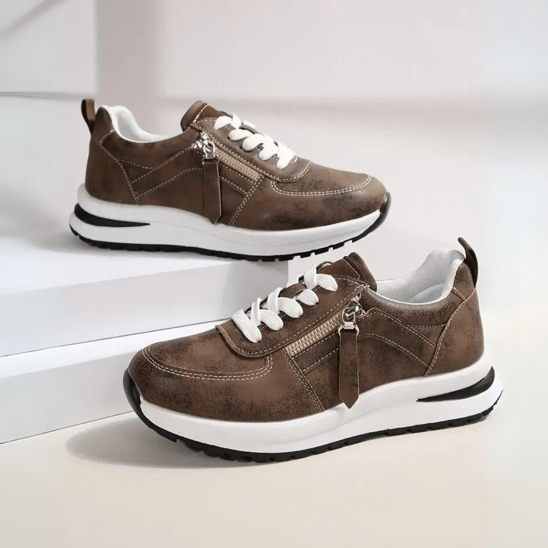 Danielle luxe comfort sneakers for women in black, side view