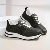 Danielle luxe comfort sneakers for women in black, side view