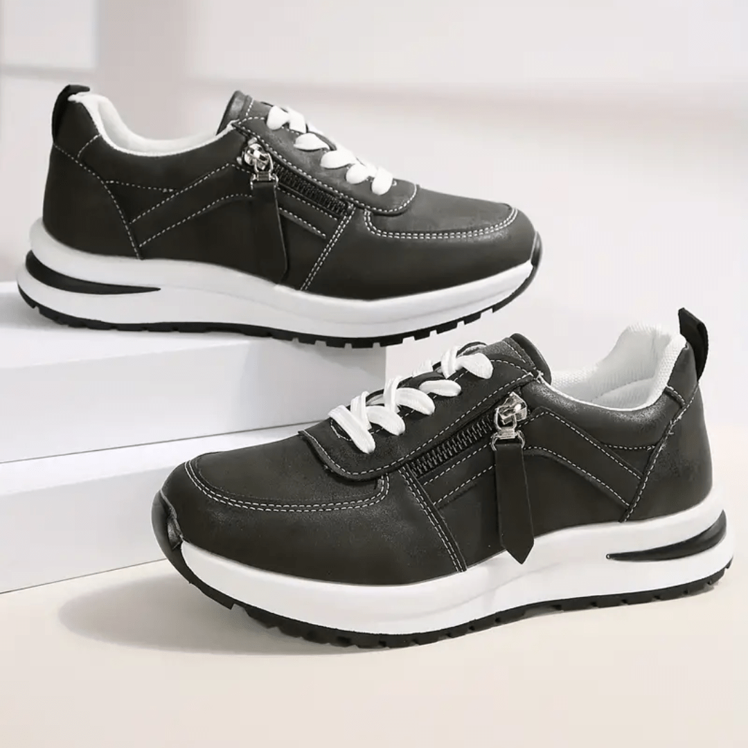 Danielle luxe comfort sneakers for women in black, side view