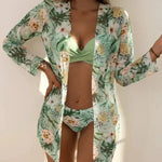 Thalassa 3-in-1 bikini set with padded top and matching lightweight kimono cover-up