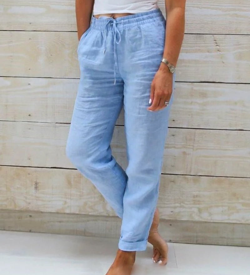 Selena chic tapered joggers shown in a relaxed everyday fit