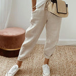 Adria casual retro pleated pants with drawstring waist and relaxed straight-leg fit