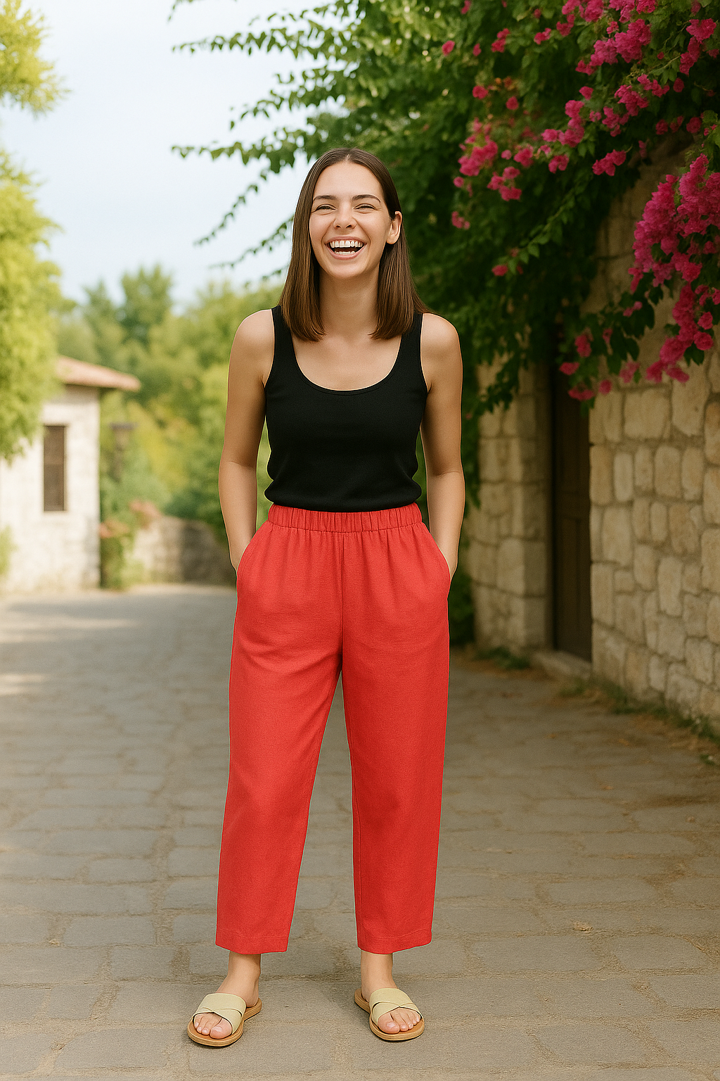 Flaris breezy comfort pants shown in multiple colours with a relaxed casual fit