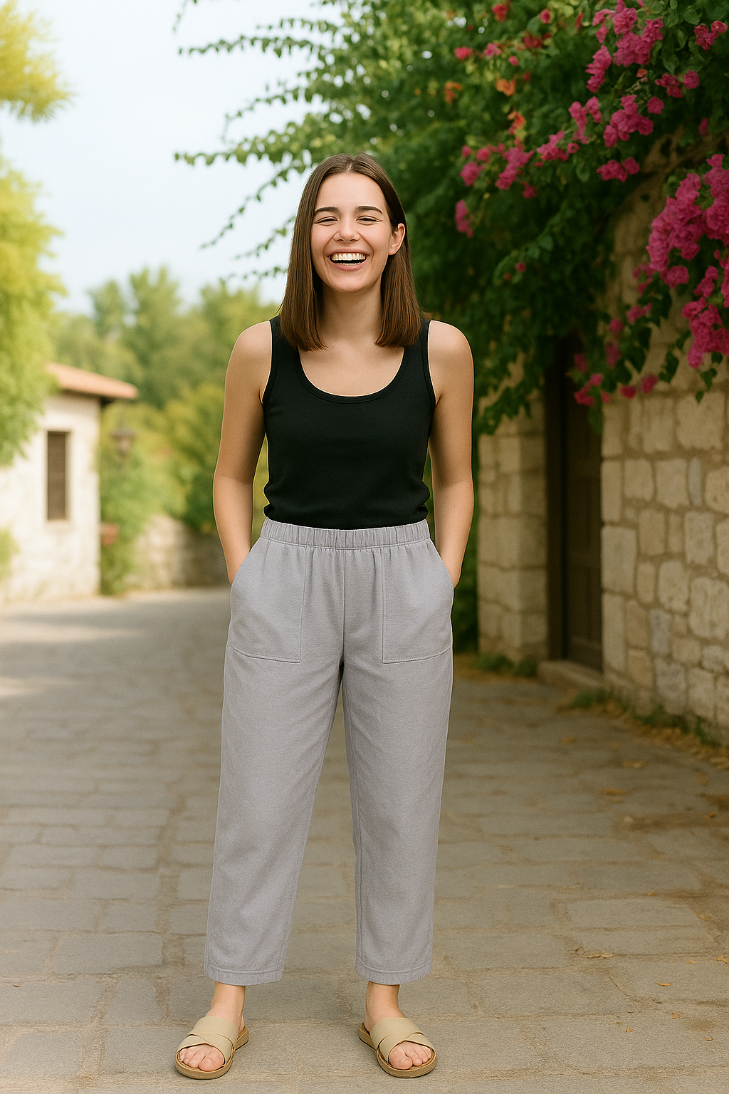 Flaris breezy comfort pants shown in multiple colours with a relaxed casual fit