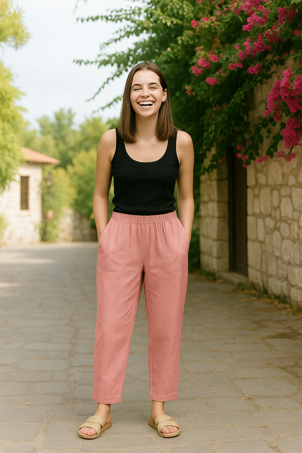 Flaris breezy comfort pants shown in multiple colours with a relaxed casual fit