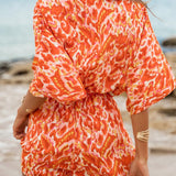 Alec lace-up front jumpsuit with a flattering, sleek silhouette