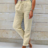 Selena chic tapered joggers shown in a relaxed everyday fit