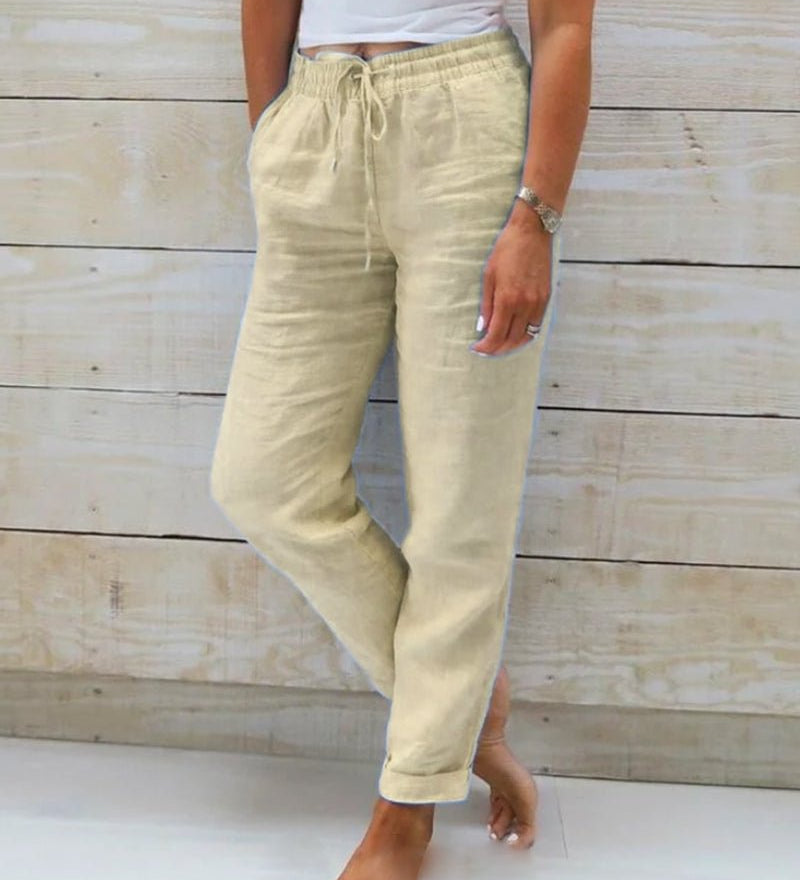 Selena chic tapered joggers shown in a relaxed everyday fit