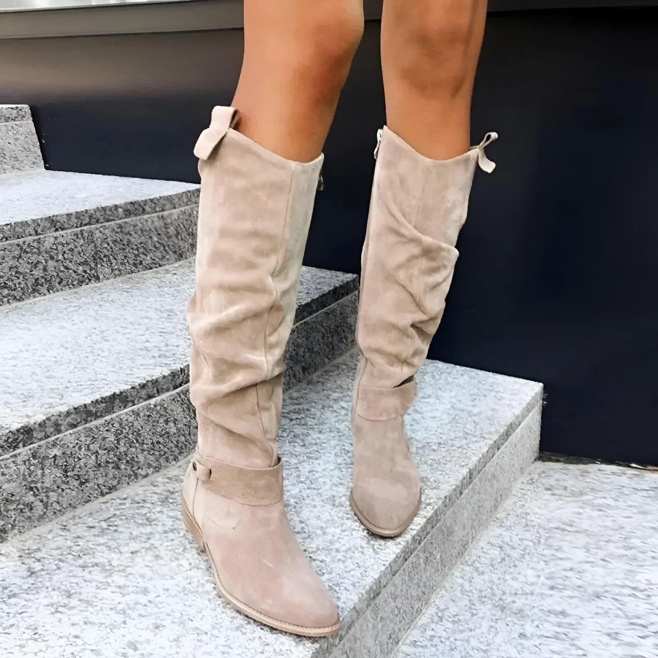 Haven chic women's ankle boots shown in beige, brown, green and black