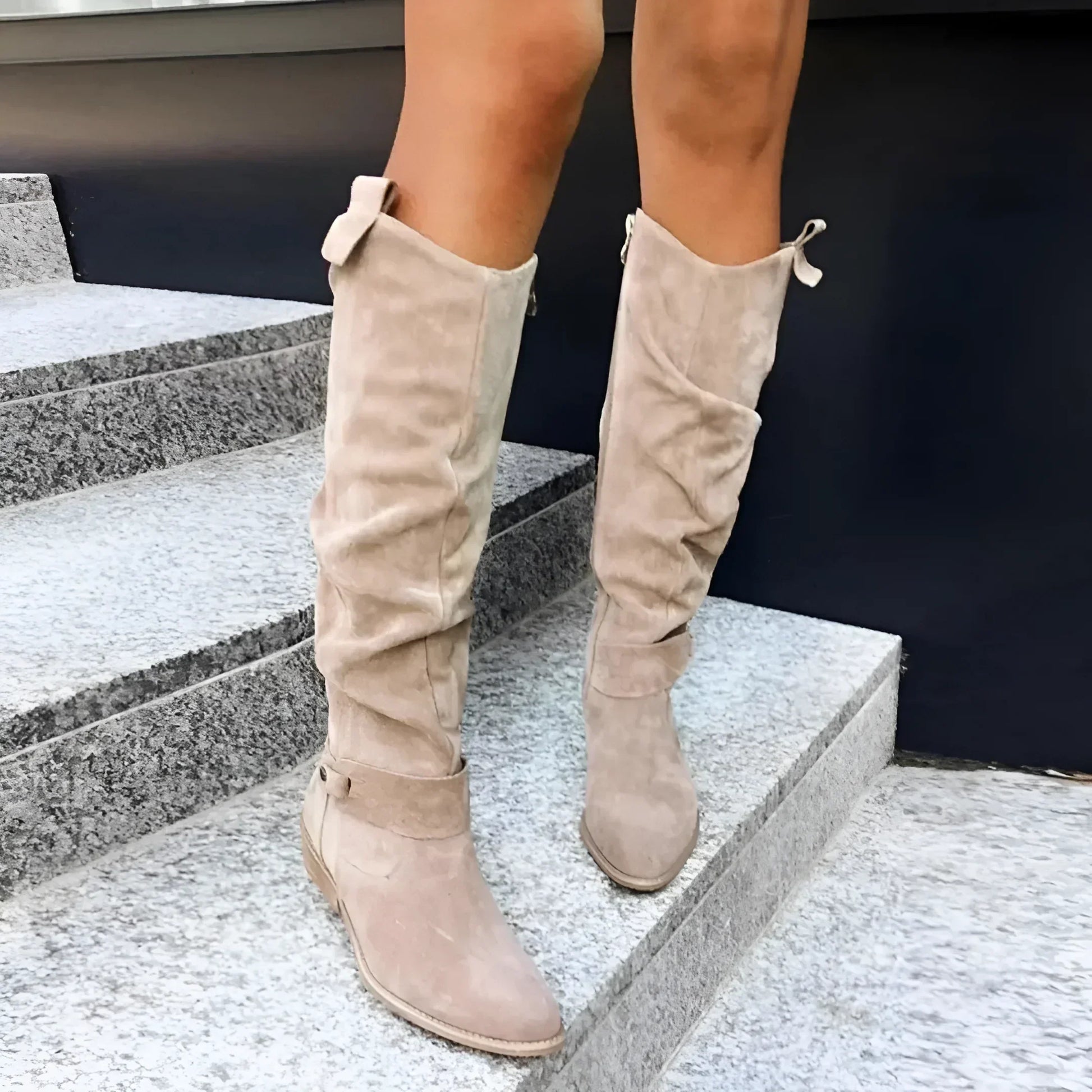 Haven chic women's ankle boots shown in beige, brown, green and black