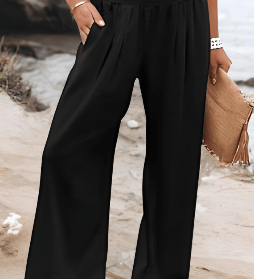 Elaroy coastal wide-leg pants in a relaxed fit, shown in a neutral tone