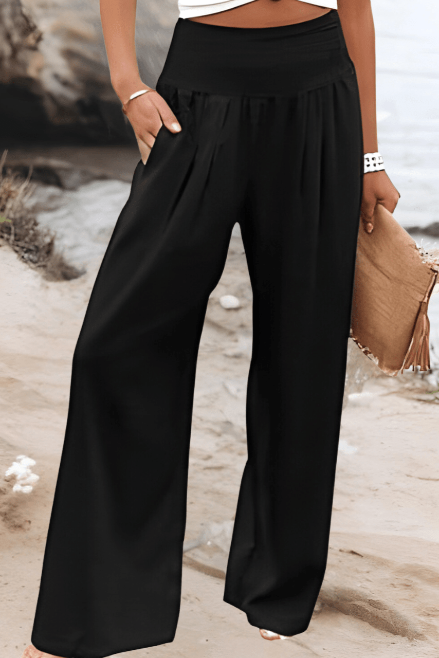 Elaroy coastal wide-leg pants in a relaxed fit, shown in a neutral tone