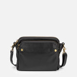 Kaya's Jewel full-grain leather shoulder bag shown in brown, blue, black and green