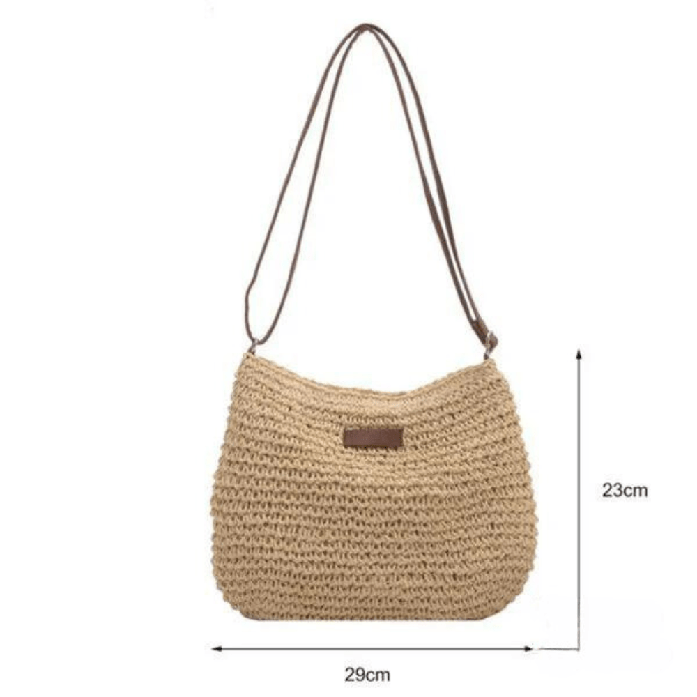 Coralyn woven crossbody bag with adjustable strap in brown