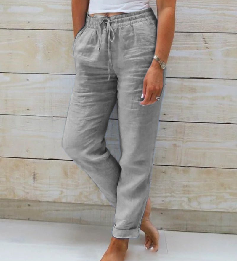 Selena chic tapered joggers shown in a relaxed everyday fit