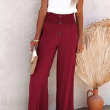 Ammora breezy high-waist pants with smocked waistband and relaxed flowy fit