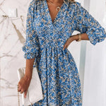 Sunna elegant floral dress with a flattering feminine silhouette