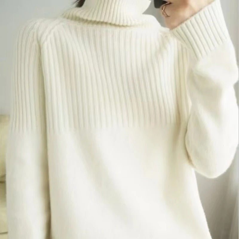 Jenica chic cozy roll neck sweater in a soft minimalist knit