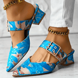 Bello bright rainbow heels in vivid orange, blue and yellow colour options
