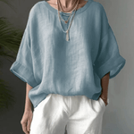 Ava relaxed casual cotton blouse with a loose flattering fit