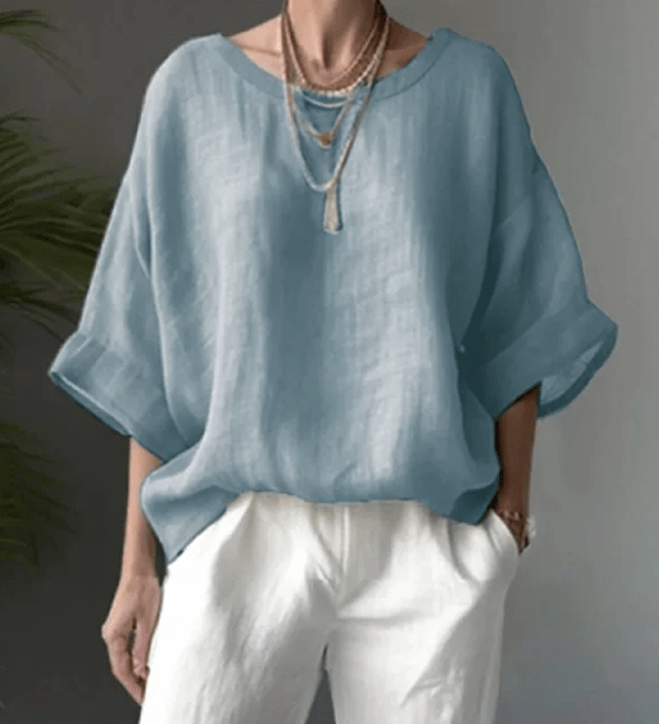 Ava relaxed casual cotton blouse with a loose flattering fit