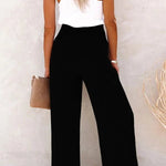 Ammora breezy high-waist pants with smocked waistband and relaxed flowy fit