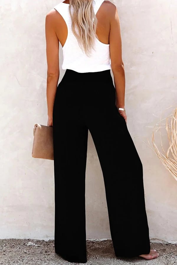 Ammora breezy high-waist pants with smocked waistband and relaxed flowy fit
