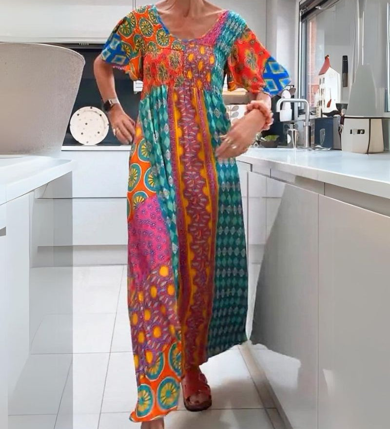 Cindy radiant boho maxi dress with a flowy fit in bright colours