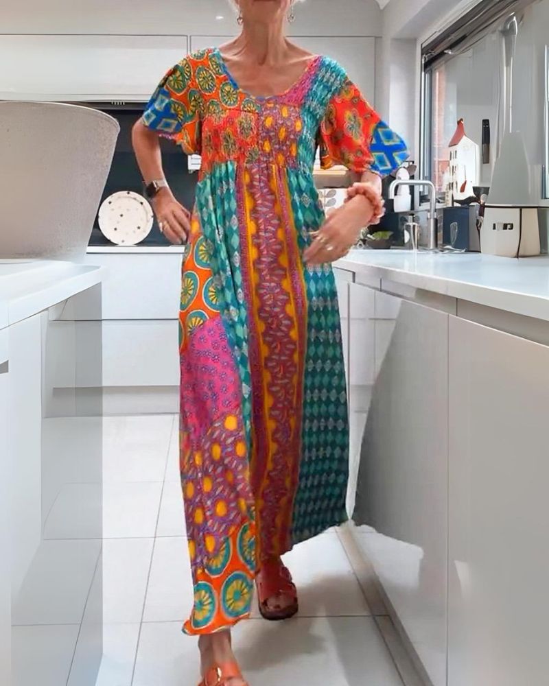 Cindy radiant boho maxi dress with a flowy fit in bright colours