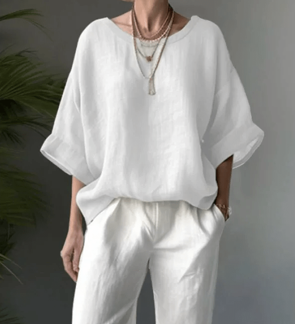 Ava relaxed casual cotton blouse with a loose flattering fit