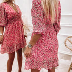 Sunna elegant floral dress with a flattering feminine silhouette