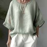 Ava relaxed casual cotton blouse with a loose flattering fit