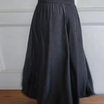Miray high-waist wide-leg pants with soft elastic waistband in gray