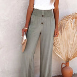 Ammora breezy high-waist pants with smocked waistband and relaxed flowy fit