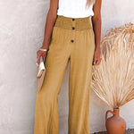 Ammora breezy high-waist pants with smocked waistband and relaxed flowy fit