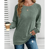 Anika ribbed shoulder long-sleeve top with a relaxed tunic fit