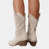 Kaye Western-inspired comfort boots shown in beige