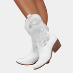 Kaye Western-inspired comfort boots shown in beige