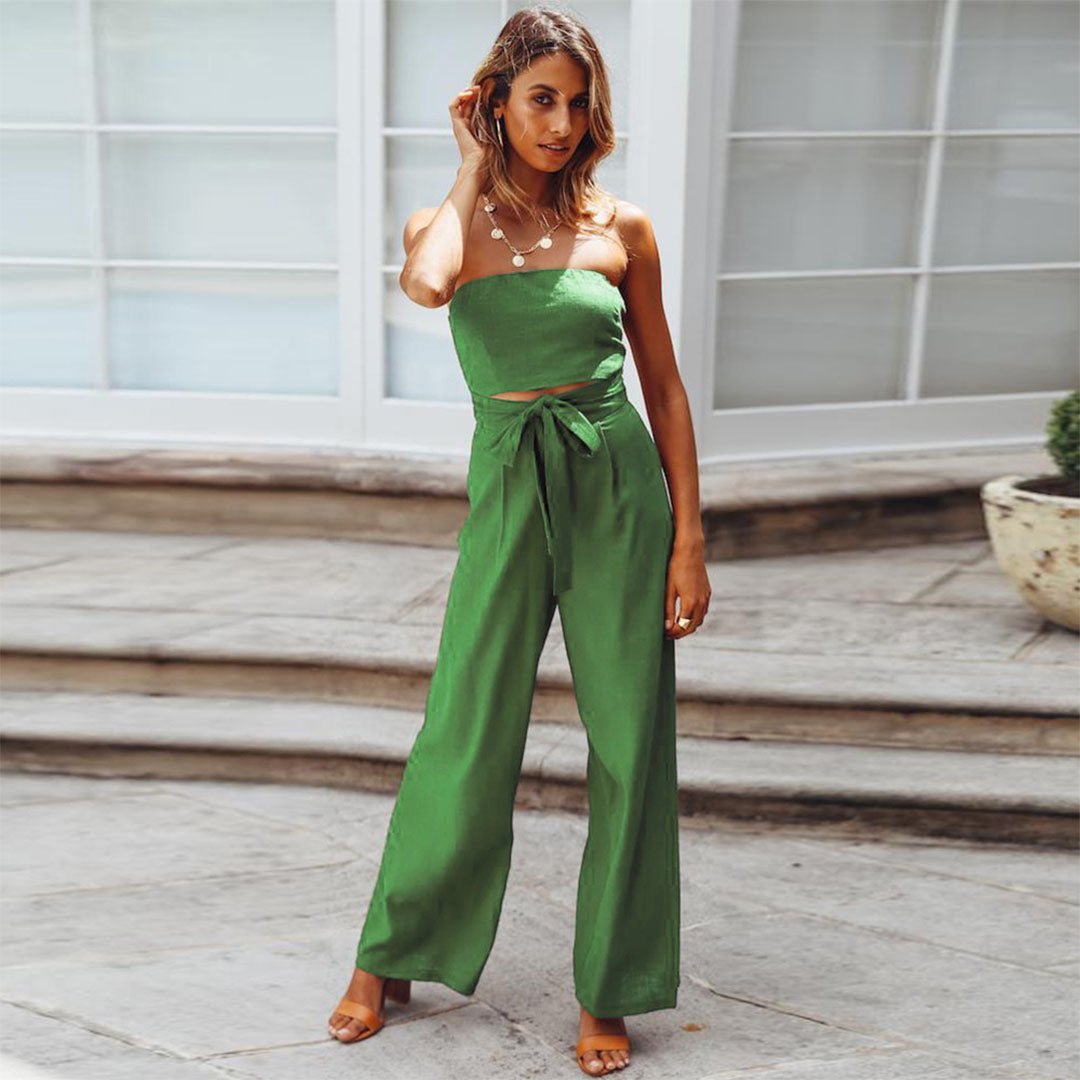 Saylor stylish straight-leg jumpsuit shown in a neutral tone