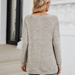 Anika ribbed shoulder long-sleeve top with a relaxed tunic fit