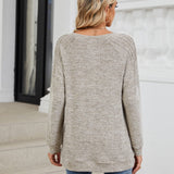 Anika ribbed shoulder long-sleeve top with a relaxed tunic fit