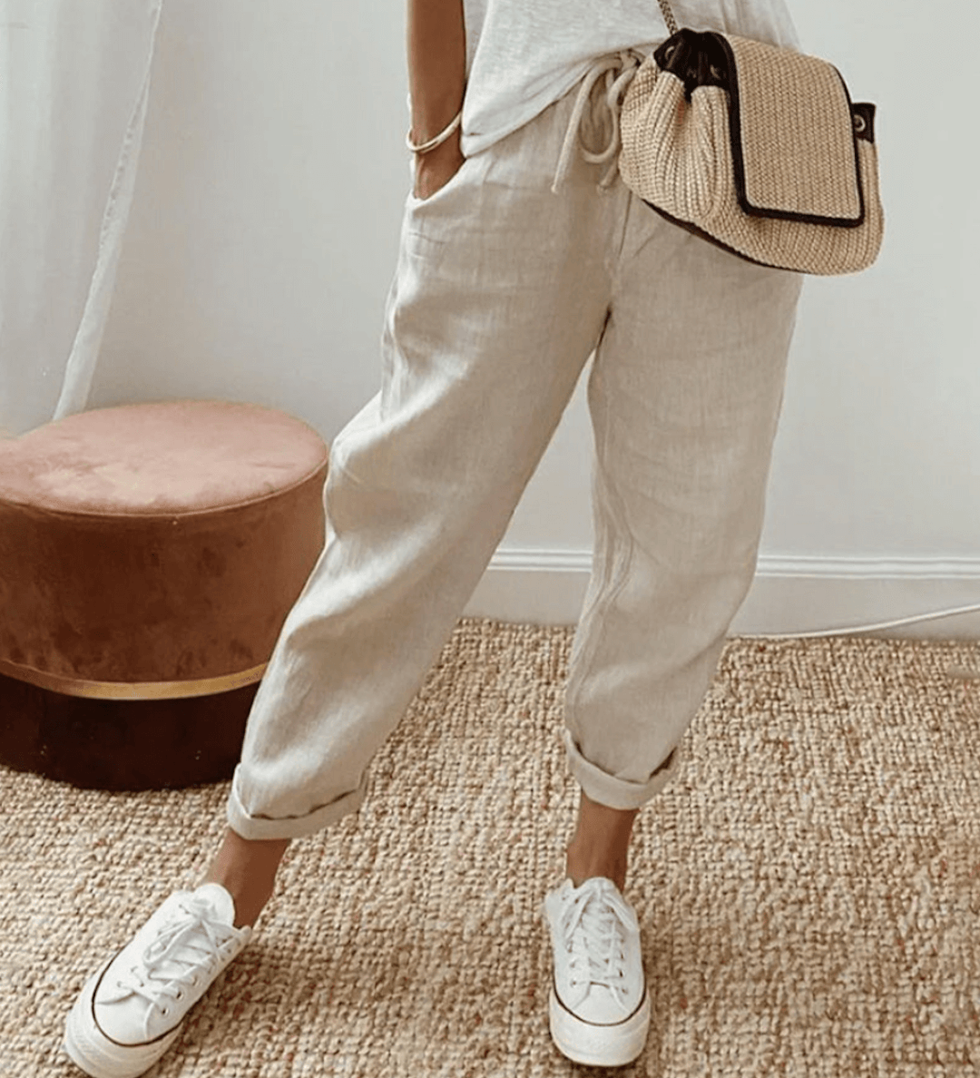 Emelia premium tailored pants shown in a refined, structured silhouette