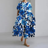 Celia floral Garden Goddess dress in a feminine print, shown in multiple colourways