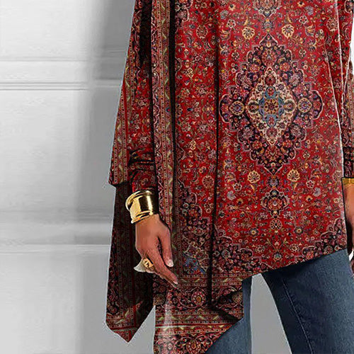 Presley graceful boatneck top in burgundy with long sleeves and a flattering drape